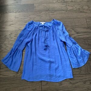 Counterparts Royal Blue Tassel Peasant Top